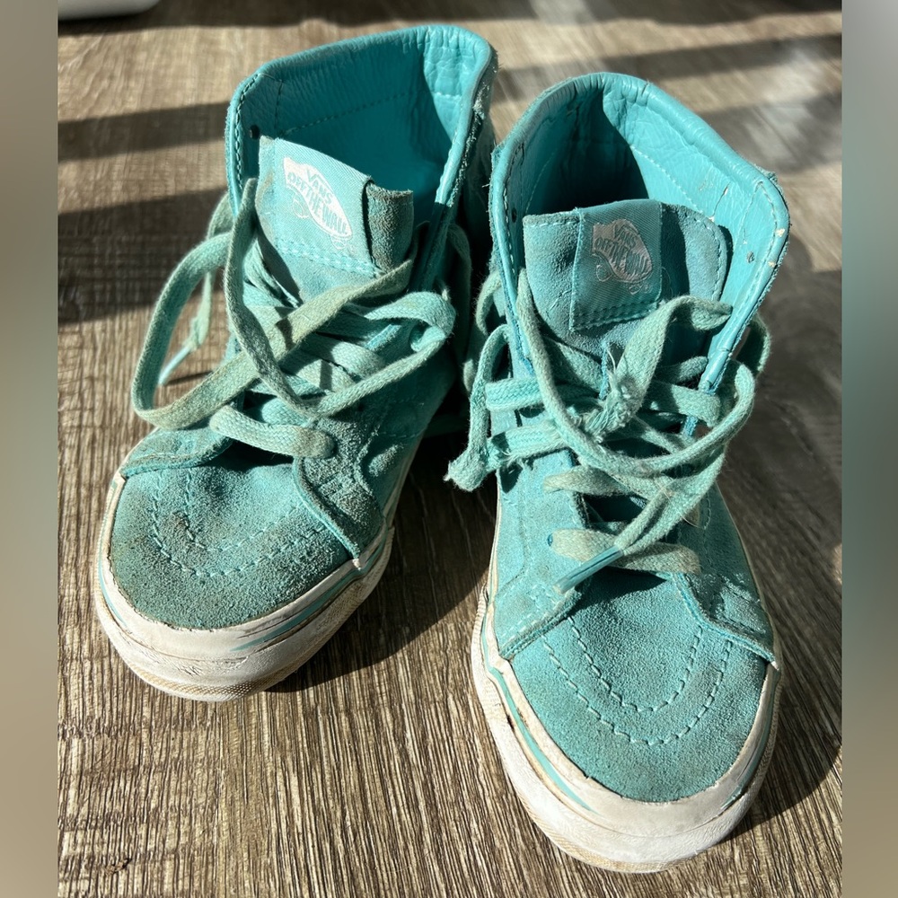 Vans Teal suede moccasin style High-Top Sneakers